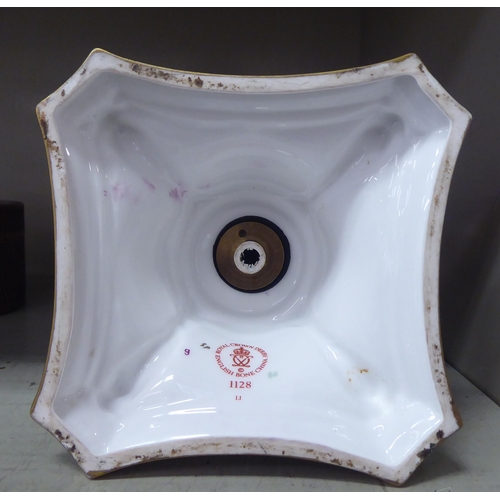 303 - A Royal Crown Derby china candlestick, decorated in the Imari palette, pattern no.1128  11