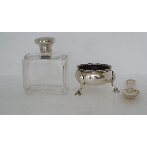 331 - Silver collectables: to include a Georgian salt cellar, on pad feet  London marks rubbed