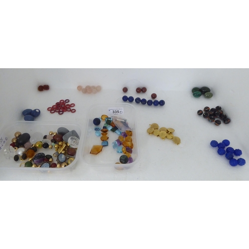 335 - Semi-precious gemstones and beads: to include amethysts