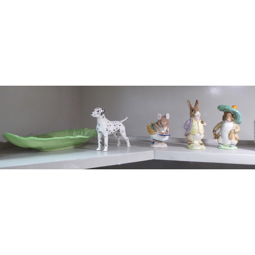 341 - Ceramics: to include a Beswick china Beatrix Potter figure 'Jemima Puddleduck'  3.5