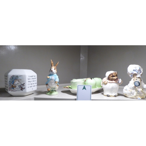 341 - Ceramics: to include a Beswick china Beatrix Potter figure 'Jemima Puddleduck'  3.5