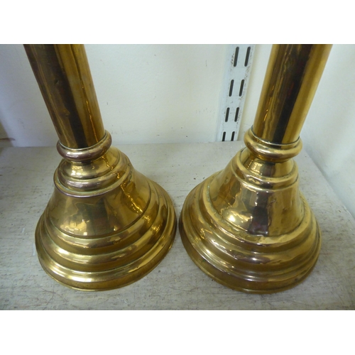 345 - A pair of late Victorian brass candlesticks  13