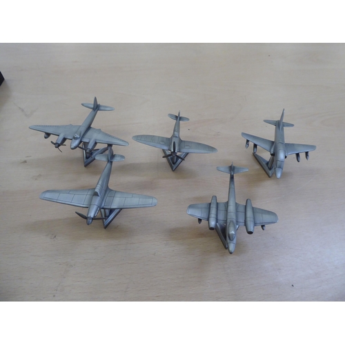 349 - Fourteen Royal Hampshire pewter model aeroplanes: to include a Lancaster  boxed 