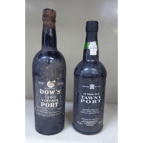 354 - A bottle of Delamain Cognac; and six bottles of port: to include a 1960's Dow's 