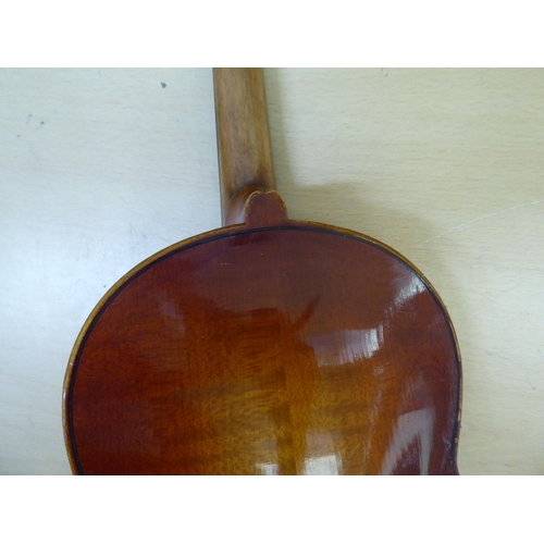 392 - A 20thC violin with a purfled edge and two piece back  14