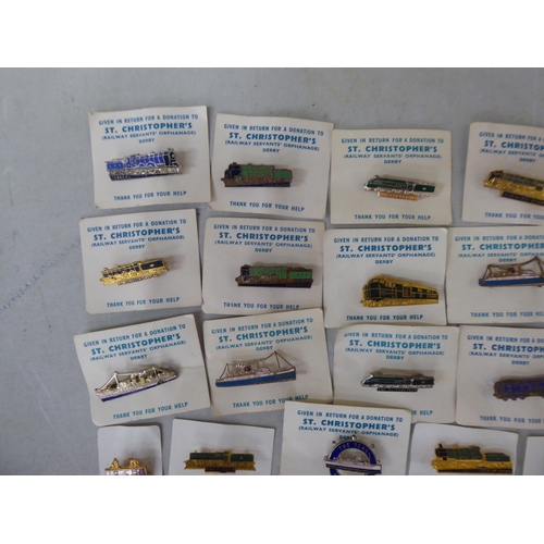 427 - Railway, tram and liner related enamelled metal badge 