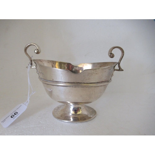 66 - A late Victorian silver pedestal sugar basin with opposing handles  indistinct London marks&nbs... 