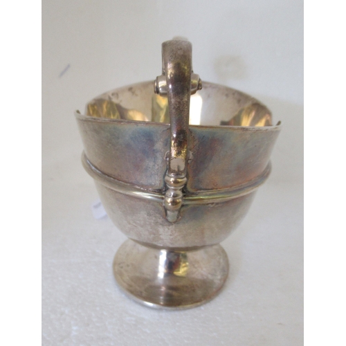 66 - A late Victorian silver pedestal sugar basin with opposing handles  indistinct London marks&nbs... 