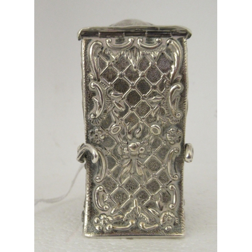 67 - A late Victorian Edward & Son's silver playing card box, fashioned as a sedan chair  London 1899... 