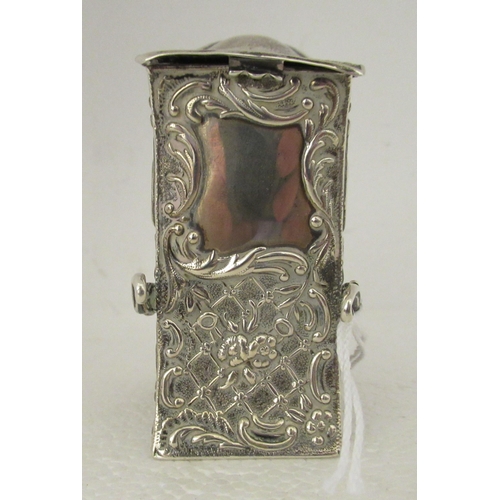 67 - A late Victorian Edward & Son's silver playing card box, fashioned as a sedan chair  London 1899... 