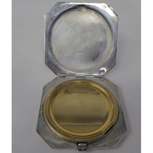 70 - Silver collectables: to include a powder compact with engine turned decoration  Birmingham 1921