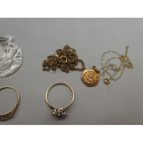 84 - Collectables and items of personal ornament: to include two 9ct gold rings, set with small diamonds&... 