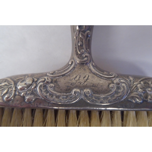 90 - Silver and white metal collectables: to include two top hat brushes  mixed marks