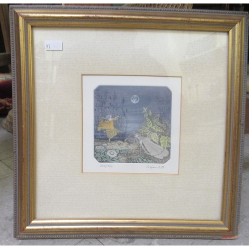 91 - Framed pictures and prints: to include EJ Barnard - 'Round the Goodwins'  watercolour  bears a signa... 