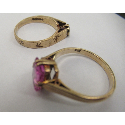 274 - Three 9ct gold rings, set with various coloured stones