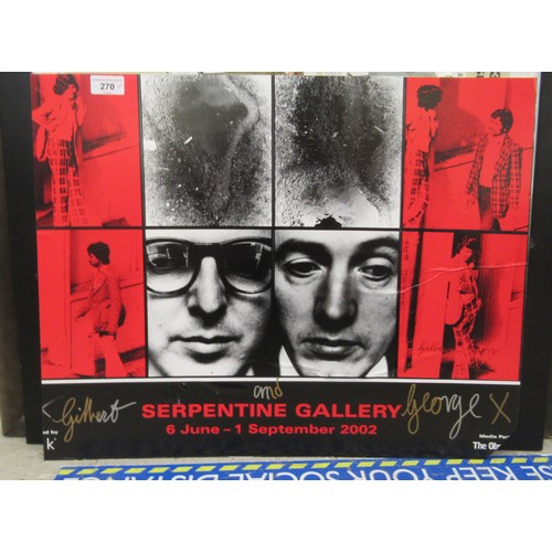 270 - A Gilbert & George poster for The Serpentine Gallery, 6 June-1 September 2002  18.5