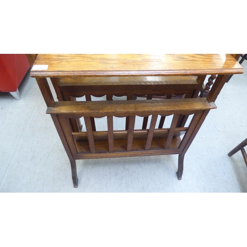 106 - Small furniture: to include an Arts & Crafts period oak bookcase/magazine rack  35