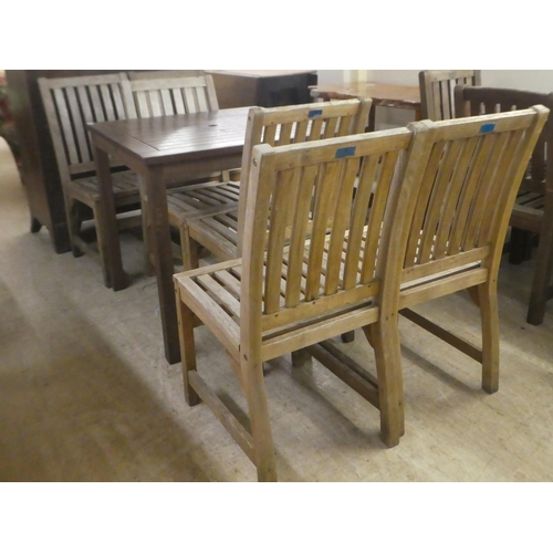 123 - A Brackenstyle weathered teak garden table  29