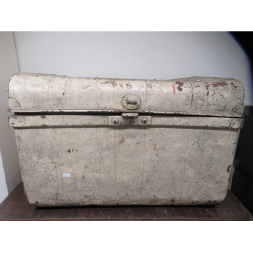 127 - Four various early/mid 20thC trunks: to include a beech bound, canvas example  12