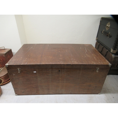 127 - Four various early/mid 20thC trunks: to include a beech bound, canvas example  12