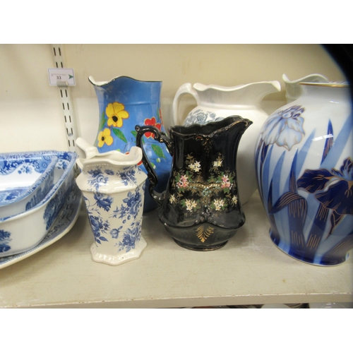 33 - Late 19thC and 20thC china toiletry ware, kitchen items and miscellaneous tableware 