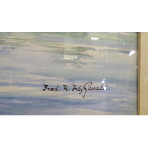 4 - Fred Fitzgerald - a glacial landscape  watercolour  bears a signature  15