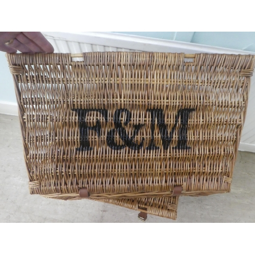 49 - Two similar Fortnum & Mason woven cane hampers with buckled straps  10