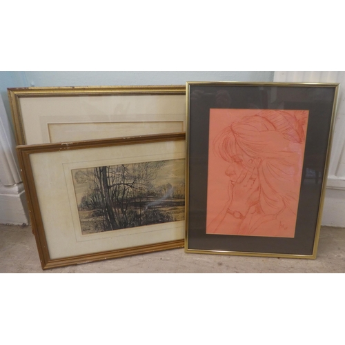 8 - Framed pictures: to include after Glindon - a Victorian interior  crystoleum  11