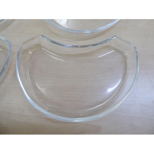 108 - A set of twelve Val St. Lambert glass crescent shaped entrée dishes 