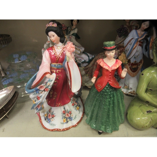 101 - Ceramic figures: to include a Royal Doulton china example 'Holly'  HN3647  9