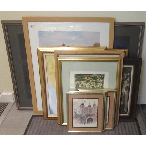 112 - Framed pictures and prints: to include GSB - 'The Fighting Temeraire'  oil on canvas  bears initials... 