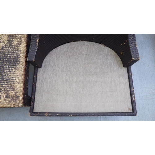 116 - A McGuire Furniture of San Francisco, USA woven caned terrace chair; and a matching footstool