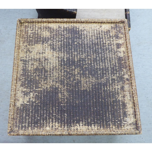 116 - A McGuire Furniture of San Francisco, USA woven caned terrace chair; and a matching footstool