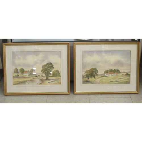 119 - Frank Broadbent - two Yorkshire landscapes&nbsp; watercolours&nbsp; bearing signatures&nbsp; 9.5