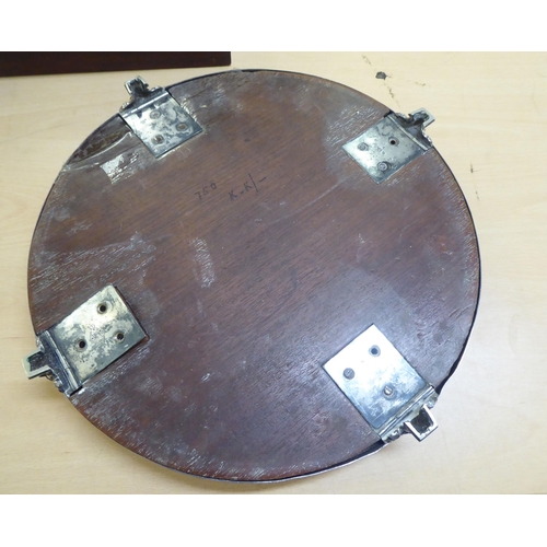 87 - A late Victorian silver plated wedding cake stand with a mirrored top&nbsp; 14