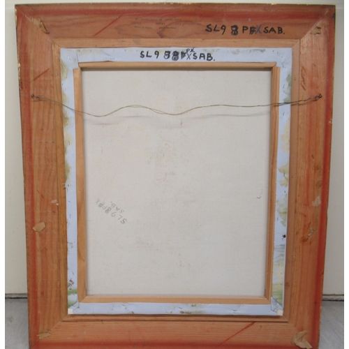 89 - 20thC Continental School - a windmill beside still water&nbsp; oil on canvas&nbsp; 23