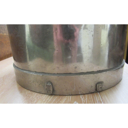 93 - A stainless steel churn with a wide lip and swing handle&nbsp; 15