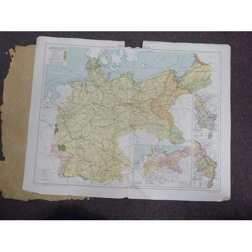 125 - A folio set of 1919/1920 colour printed 'Victory Atlas of the World' produced by Geographica Ltd for... 