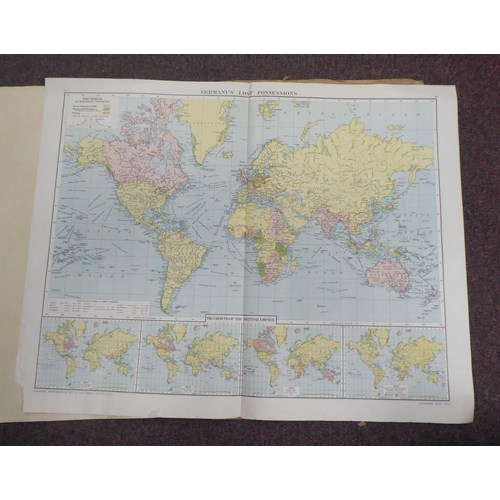 125 - A folio set of 1919/1920 colour printed 'Victory Atlas of the World' produced by Geographica Ltd for... 