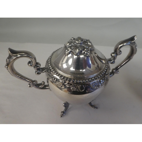 177 - A vintage 19thC style B & Co silver plate on copper five piece tea/coffee set of bulbous form wi... 