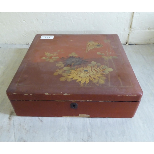 183 - 20thC boxes: to include an Asian carved hardwood example  2