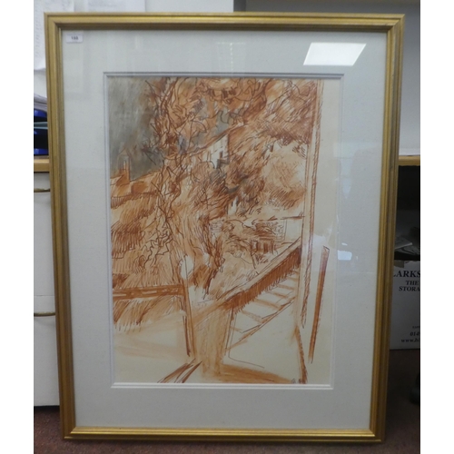 188 - Peter Coker - 'Latours'  pastel and pencil  bears a signature & label verso  30