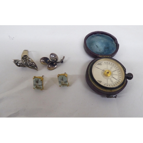 197 - Collectables and items of personal ornament: to include a Gucci necklace; a pocket barometer; and a ... 