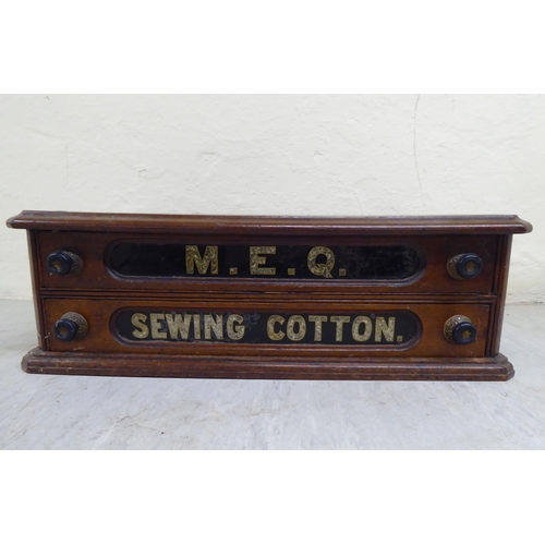 208 - A late 19thC mahogany two drawer sewing box  7