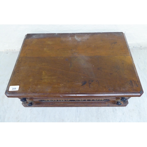 208 - A late 19thC mahogany two drawer sewing box  7