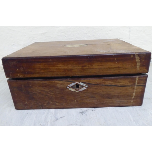 208 - A late 19thC mahogany two drawer sewing box  7