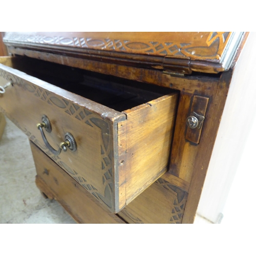 210 - Small Victorian and later furniture: to include an Edwardian mahogany music seat with a fall front c... 