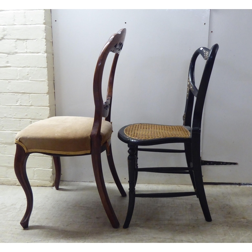 211 - Five dissimilar circa 1880-1910 variously framed chairs 