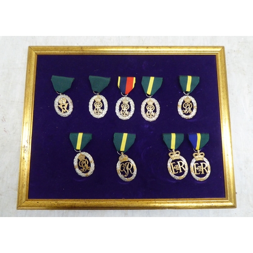 226 - Framed presentation sets of replica medals, some in silver (Please Note: this lot is subject to the ... 