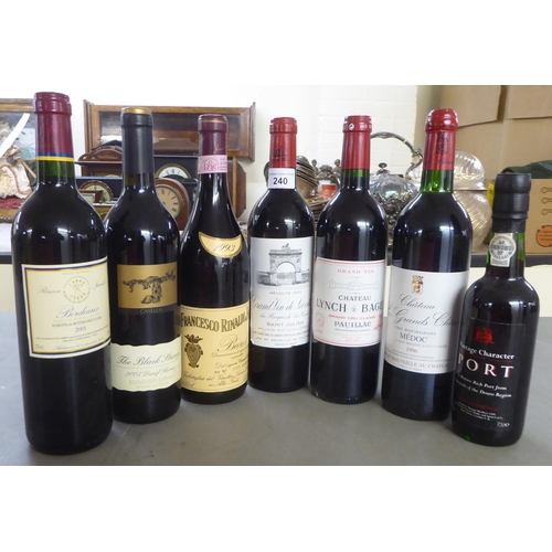 240 - Wine and port: to include a bottle of 1985 Grand Vin de Leoville Saint Julien 